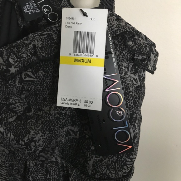 Volcom Last Call Party Dress gray black Lace M - Picture 8 of 8